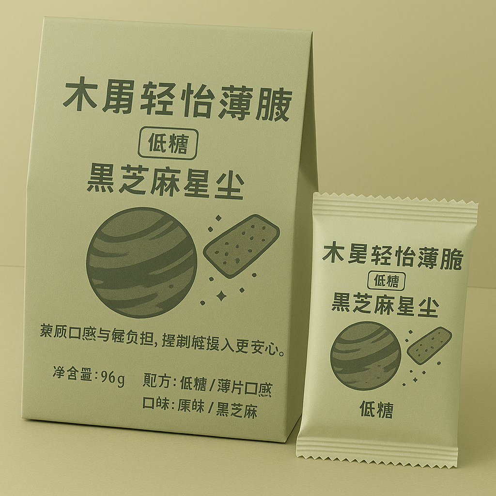 木星轻怡薄脆 低糖 黑芝麻星尘